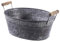 Pflanzschale mit Griffen Zink Shabby Ornamente oval 23,8x18,3x9,7 cm