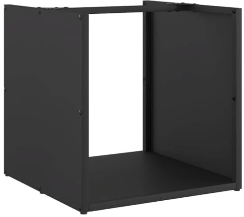 vidaXL Brennholzregal Schwarz 40x40x40 cm Kaltgewalzter Stahl, Kaminholzregal, Kaminholzständer, Holzlager, Feuerholzregal, Kaminholzlager