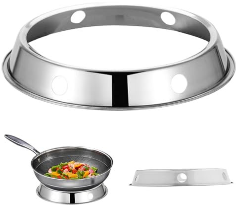 Tadoiooy Wok Ring, Edelstahl 11-Durchmesser Wok Ringwärmisolierung, Anti-Scenvent-Ständer für die Küchengebrauch
