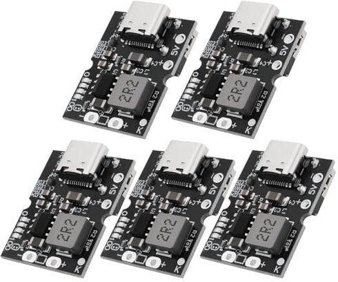 Be In Your Mind 5PCS USB-C/USB-A SM5308 Single Cell 1S Lithium Battery Charger 5V 2A