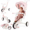 HyperMotion Triciclo Evolutivo 8 in 1 Rosa – Triciclo Passeggino Pieghevole e Reclinabile con Seduta Girevole 360° – con Cappottina, Maniglione e Cintura – per Bambina 1-5 Anni