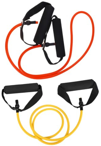 TOYANDONA Elastisches Übungsband mit Griff Zugseil für Fitnessübungen Dehnbandübungen Trainingsbänder Widerstandsband für Yoga und Krafttraining