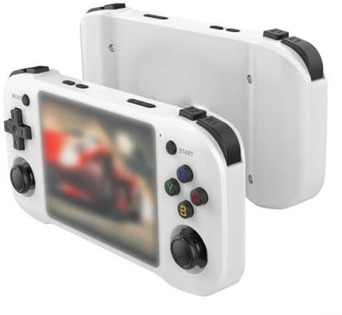 GANCEI Retro-Handheld-Spielkonsole mit 106,7 cm (42 Zoll) IPS-Bildschirm, 128 GB Speicher für klassische Spiele, tragbares ABS für Mini-Player in Weiß (64 G Weiß)