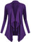 Urban GoCo Femmes Cardigan Drapé Ouverte Devant Manteau Manches Longues Ourlet Irrégulier Jaquette (L, Violet)