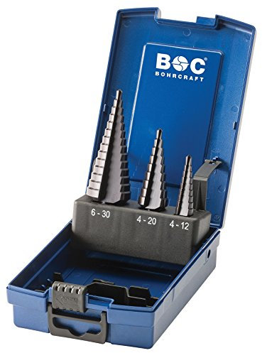 Bohrcraft 17621330003 Stufenbohrer HSS ABS-Box 3-TLG. Gr. 1 / 2A / 3A / STB3-K TiALN
