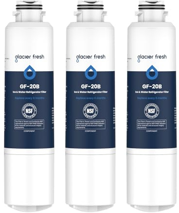 GLACIER FRESH DA29-00020B Filtro dell'acqua per frigorifero,compatibile con Samsung DA29-00020B,HAF-CIN/EXP,DA29-00020A/B,DA29-00019A,Kenmore 46-9101,RF4267HARS per frigorifero con porta francese (4)