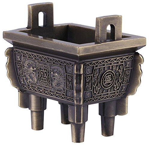 HEEPDD Brûleur D'encens, Collection De Trépieds en Bronze Chinois Ancien Bronze Sculpté Dragon Trépied Brûleur D'encens Maison Art Décoration Antique Encensoir[Bronze Rouge] Porte-encens