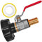 IBC Adapter Kappe mit Messing Kugelhahn mit Hebelgriff + Messing Tülle AußenØ 25mm Schlauchtülle für 1 Zoll Schlauch-Anschluss