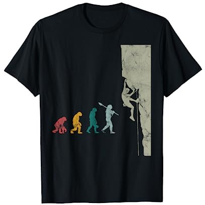 Klettern Bouldern Evolution Bergsteigen Geschenk T-Shirt