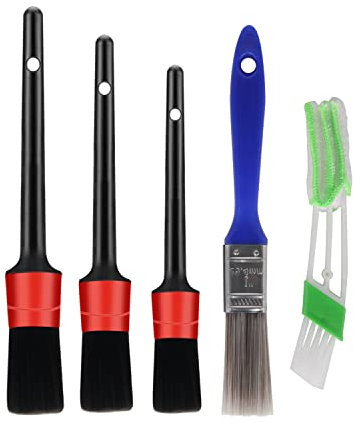DuFirex - Juego de 5 cepillos de limpieza para llantas de coche, limpiador de aire acondicionado, cepillo para limpieza de llantas