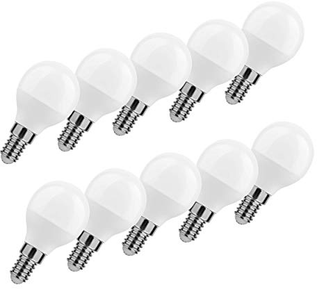 LumCa 10er Pack P45 LED Tropfen Lampe 6W neutralweiß E14 ersetzt 45W | 4000 Kelvin | 600 Lumen | nicht dimmbar | 220-240V | 270° Abstrahlwinkel| Tropfenform E14 | LED Globe E14 | LED Mini Globe