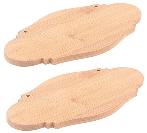 DOITOOL Wooden Plaques Blank Wooden Craft Plaques: 2Pcs Unfinished Hanging Wood Plaques DIY Bamboo Wood Sign Hanging Door Plates for DIY Home Crafts Supplies