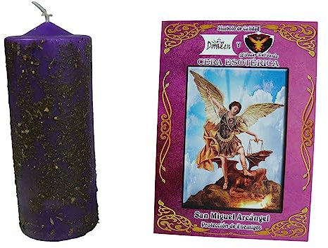 Velón Herbóreo San Miguel Arcángel - Ritual protección de enemigos - Las Velas de Mariano