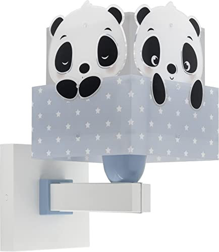Dalber kinder Wandlampe, Kinderlampe Wandleuchte kinderzimmer Wolken tiere Pandabär Panda Blau, 63169T, E27