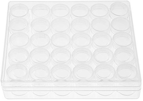 Tissting Mini-Runddosen, Transparente Plastikbehälter mit 6g Fassungsvermögen für Kosmetikproben, Schmuck und Perlen, 30 Stück in Box, PP-Material, Ideal für Reise und Zuhause