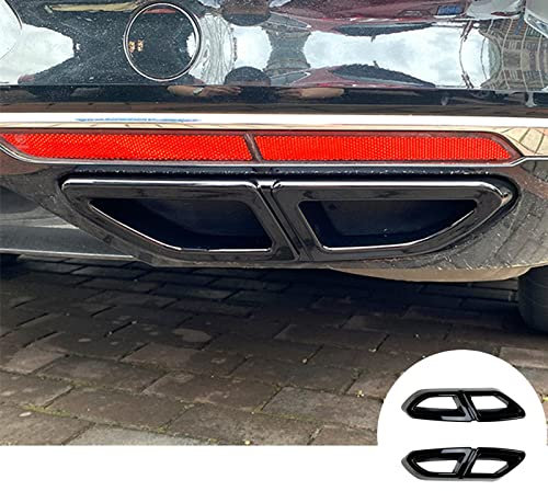 HOTRIMWORLD Schwarze hintere Auspuff-Schalldämpfer-Abdeckung für Passat B8 2015–2017 Auspuff-Schalldämpfer-Zubehör
