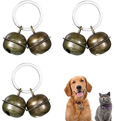 Hotop 3 Sets Laute Katzen Hundeglocken Haustier Tracker Glocken Hundeglocken für Halsband Tracker für Katzen Haustiere Glöckchen Halsband Anhänger Glocken für Trainieren(Schwarz)