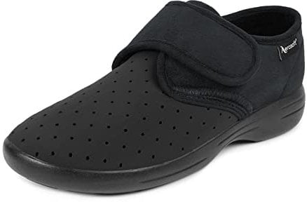 Aerosoft Scarpa Bassa Stretch 10 Donna Uomo Antiscivolo Chiusura a Strappo Plantare Estraibile (Nero, 42)