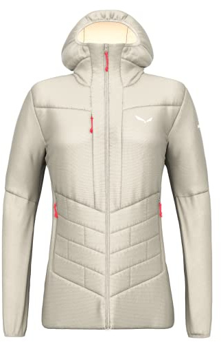 Salewa Womens Trekkingjacke Ortles Hybrid Tirolwool Responsive Jacket Women, Red Orange, 27188-7260, M, Beige-Oatmeal