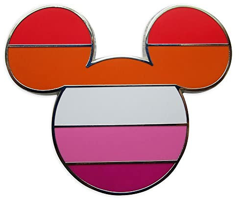 Disney Pride Collection Broche avec icône Mickey Mouse – Drapeau Lesbienne, Métal/émail