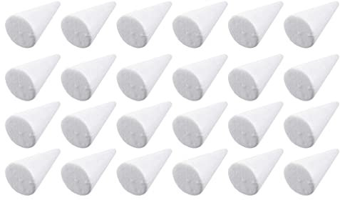USHOBE 24 Packung Kegel für Handwerker Schaumbaum Kegel für DIY Handwerk Weiße Schaumkegel Kegel Formen Handwerk für Home Party Kinder Hochzeit Weihnachten