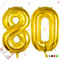 Smlpuame 102cm Folienballon Zahlen Luftballon 0-9 Geburtstag Golden Große 80 Ballons für Geburtstagsfeier Feierdekorationen, Heliumfolien Zahlenballons für Hochzeitstag
