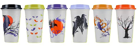 Starbucks Lot de 6 tasses chaudes réutilisables avec couvercles pour automne 2022 - 473 ml chacune