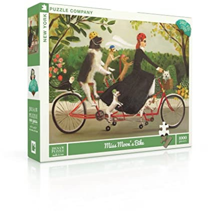 New York Puzzle Company Janet Hill Miss Moon's Bike, 1000-teiliges Puzzle für Familienspielabende von Janet Hill