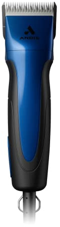 Andis 68520 Excel Professional 5-Speed Detachable Blade Clipper Kit - Animal/Dog Grooming, Rotary Motor, Soft-Grip Anti-Slip Housing, 14-Inch Cord, for All Coats & Breeds, SMC, Blue