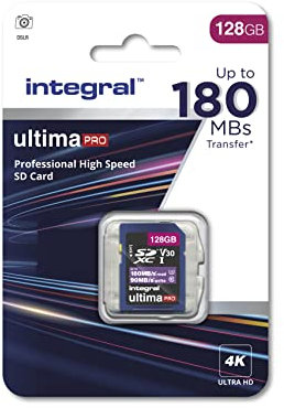 Integral 128GB Card 4K Video Read Speed 180MB/s and Write Speed 90MB/s MicroSDXC A2 C10 U3 UHS-I 180-V30 Micro SD Memory Card