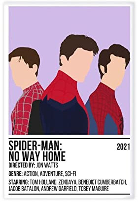 RIPEX Spider-Man No Way Home Poster Film Poster Leinwand Poster Wandkunst Dekor Druck Bild Gemälde für Wohnzimmer Schlafzimmer Dekoration Rahmen Stil 60 x 90 cm