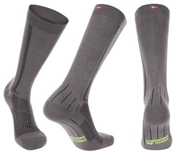 DANISH ENDURANCE Chaussettes de Contention 21-26 mmhg, Compression Optimale, Running & Sport, Homme Femme, 1 ou 2 Paires, Gris/Noir, 39-42