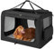 Feandrea Hundebox faltbar, Transportbox Hund, XXXXL, Hundetasche, Oxford-Gewebe, Netzstoff, atmungsaktiv tragbar transportabel, Metallrahmen, mit Griffen, Taschen, 122 x 79 x 79 cm, schwarz PDC12H