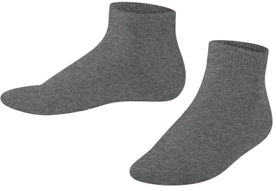 FALKE Unisex Kinder Sneakersocken Family K Sn nachhaltige Baumwolle kurz einfarbig 1 Paar, Grau Light Grey Melange 3390, 19-22