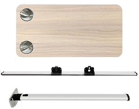 Tavolo Pieghevole for Camper, Tavolo da Esterno, Tavolo da Pranzo, Tavolo a Scomparsa, Tavolo da Campeggio, con Staffe in Acciaio Regolabili, Ideale for Camper, Viaggi, Picnic, Casa, Ufficio, Dormitor