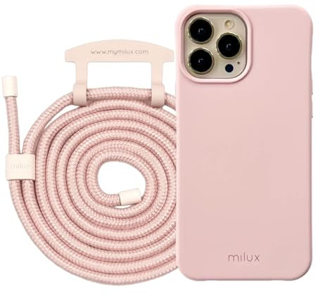 Handykette Phone Necklace mit Abnehmbarer Kordel Handyhülle – Modell Kompatibel mit Huawei P30 (Rosa mit Kordel Rosa)