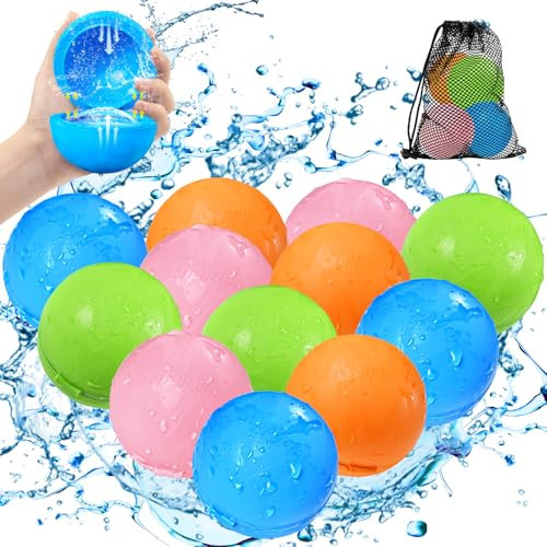 Wiederverwendbare Wasserbomben, Wasserballons mit Selbstschließende, Schnell befüllbare Funktion für Kinder Erwachsene, Wasserspiele, Strandspiele, Pool spiele