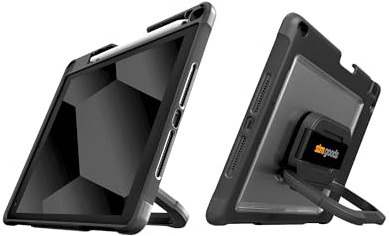 STM Goods Dux Swivel für iPad 9. / 8. / 7. Generation, 360° drehbarer Ständer und Handschlaufe, robuster Schutz mit Apple™ Pencil Aufbewahrung, transparente PC-Rückseite, ideal für Frontline- und