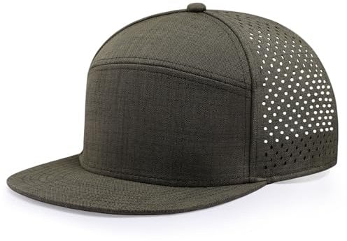 Herren Oversize XXL Flat Brim Baseball Cap Einstellbare Performance Snapback Hat Laser Perforierte Kappe Plus Size für Big Head, Grün (Army Green), XX-Large