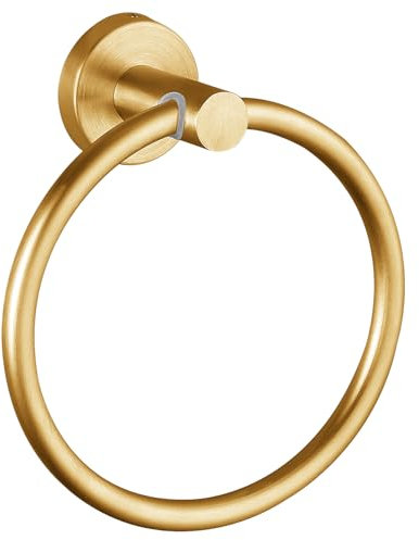 Handtuchring, Badezimmer-Hardware-Zubehör, wandmontierter Handtuchring, einfacher runder Handtuchhalter aus Edelstahl, für Bad und Küche Gold