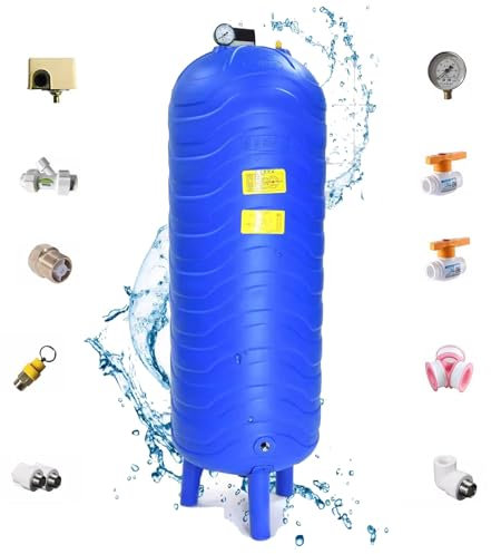 Ausdehnungsgefäß Heizung Wasserpumpe Welldrucktank Plastik, PE Automatische Leitungswasserverstärker für Warmwasserbereiter/Sprinkler, 16/20/26/30/40/50/60/80/90/100/130 Gal (Size : 45x140cm(250L/66