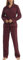 LNFINTDO Pyjama long en coton pour femme - Deux pièces - À carreaux - En flanelle - Avec poche - T-shirt à manches longues et pantalon de pyjama, Rouge à rayures, L