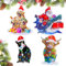 LETTERASHQP Weihnachtsbaumschmuck 4 Stück Weihnachtsbaumschmuck Tiere lustig weihnachtskugeln lustig Acryl Tannenbaumschmuck Christbaumschmuck Ausgefallen Christbaumkugel Personalisiert