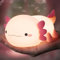 VoMii Axolotl Nachtlicht für Kinder, niedliche Axolotl Lampe Silikon Baby Kinderzimmer Nachtlampe, Dimmbare Squishy Touch Nachttischlampen, wiederaufladbare Kawaii Tier Lampen Geschenke