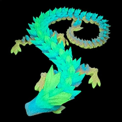 -gedruckter Drache, beweglicher Drache, Kristalldrache, -Druck, Regenbogen-leuchtender Drache, 30 cm, Weihnachtsmobilität und Halloween-Dekoration, Ornament für Zuhause, Desktop-Dekoration