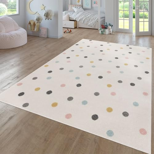 TT Home Alfombra De Habitacion Bebe Infantil Niña Niño De Juego Moderna Arcoíris Nube Motivo Animal Colorido, Color:Verde Amarillo Rosa, Tamaño:80x150 cm