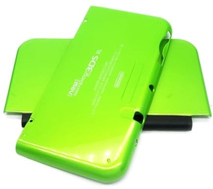 Green Color for New3DSXL Extra Shell Top/Bottom Cover Plates Replacement, for New 3DS XL LL 3DSXL 3DSLL Handheld Consoles, Custom Lime-Green Housing Case A/E Faceplate Coverplate 2 PCS Set
