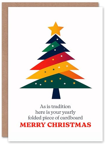 Artery8 Your Yearly Folded Piece of Cardboard Funny Blank For Him Or Her Art Christmas Card