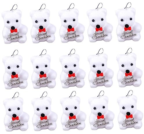 KOMBIUDA 15stücke Teiliges Weihnachtsbaum-Ornament Weiße Schaumstoff-bärchen Anhänger Mit Aufhängung Kreative Weihnachtsdeko Für Baum Party Feier Geschenk