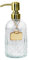 YCHMIR Seifenspender aus Glas mit vertikalen Mustern, nachfüllbarer Handseifenspender mit 304 rostfreier, transparenter und goldfarbener Pumpe, 473 ml